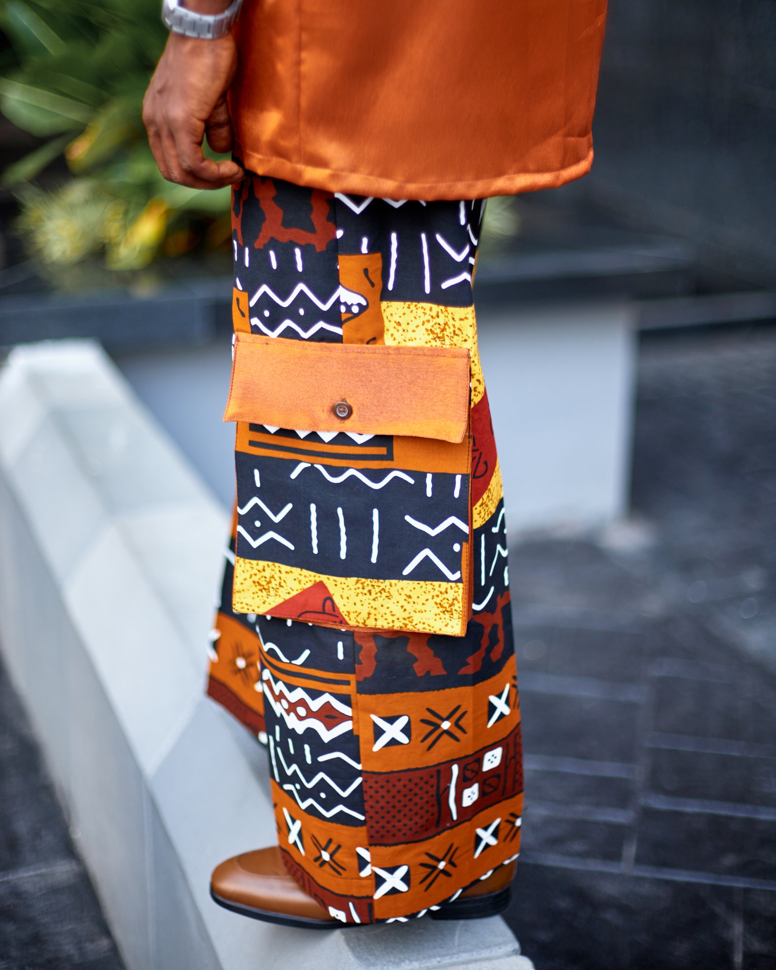 Gold African Prints cargo Pant